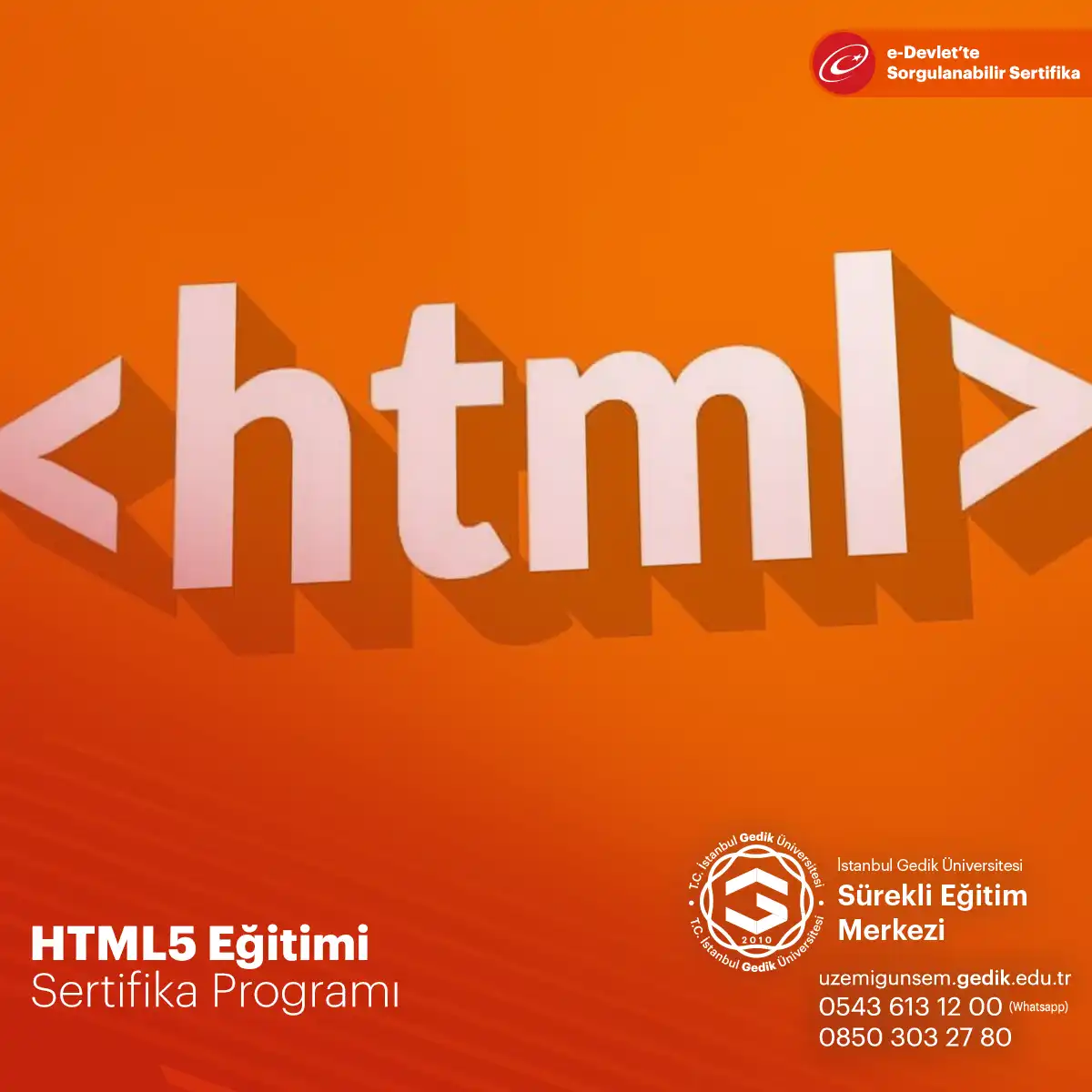 HTML5 Eğitimi Sertifika Programı